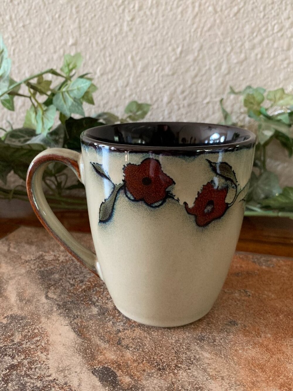 Retired Mikasa Gourmet Basics Briar Rose Stoneware Coffee Mug Cup (12 ounces)